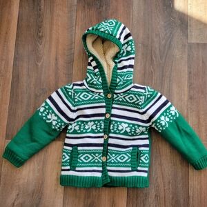 Cozy Green Irish Kids Reversible Sweater